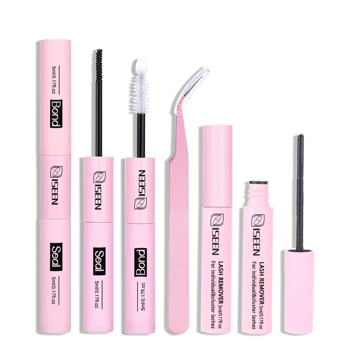 Kit Extensiones de Pestañas DIY | Bond & Seal 10ml + Removedor 5ml + Pinzas y Rizador