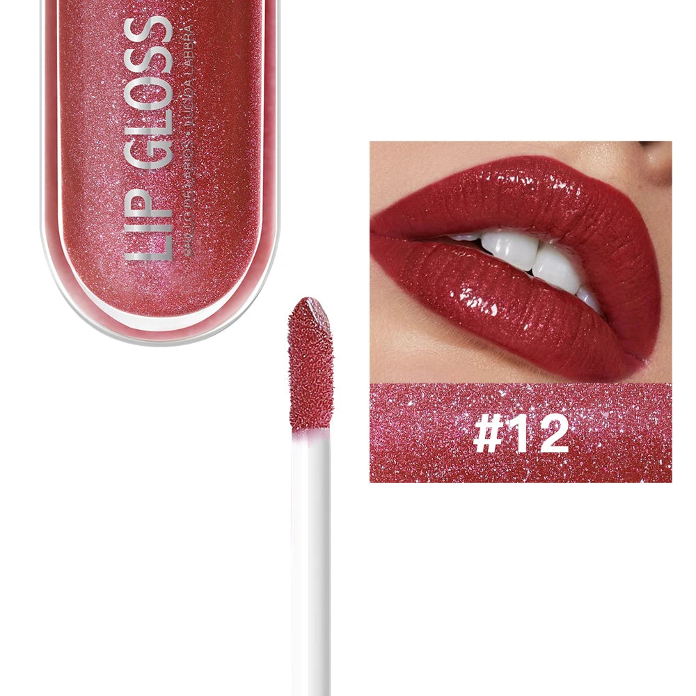Brillo Labial USHAS 12 Colores Glitter Hidratante y Duradero