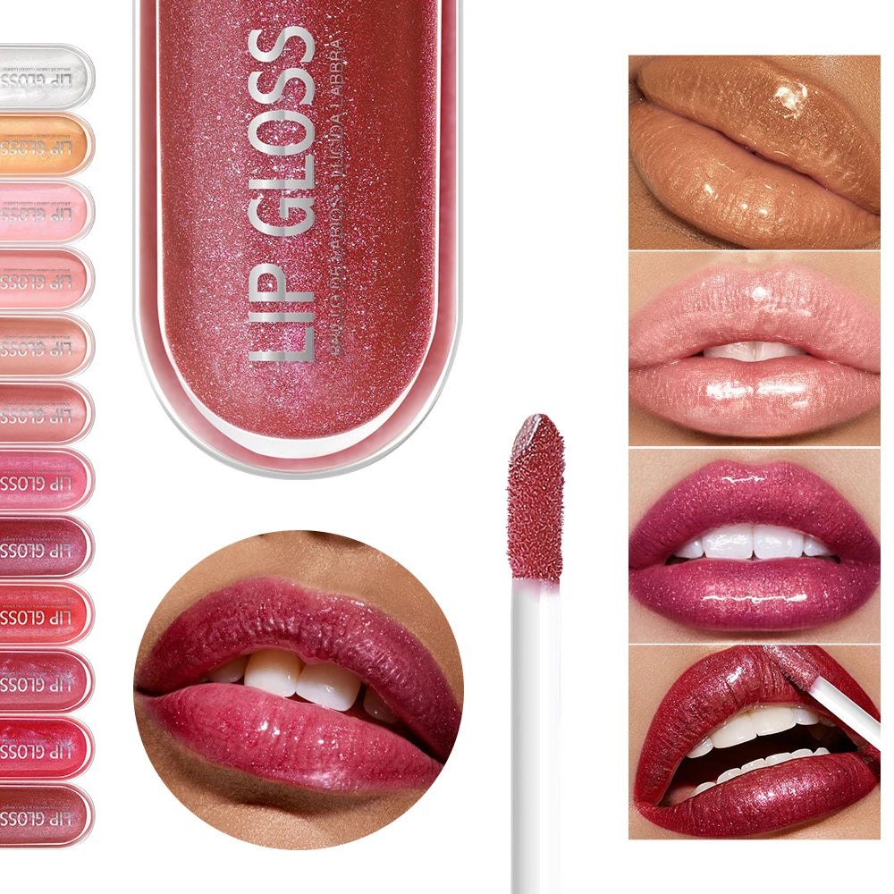 Brillo Labial USHAS 12 Colores Glitter Hidratante y Duradero
