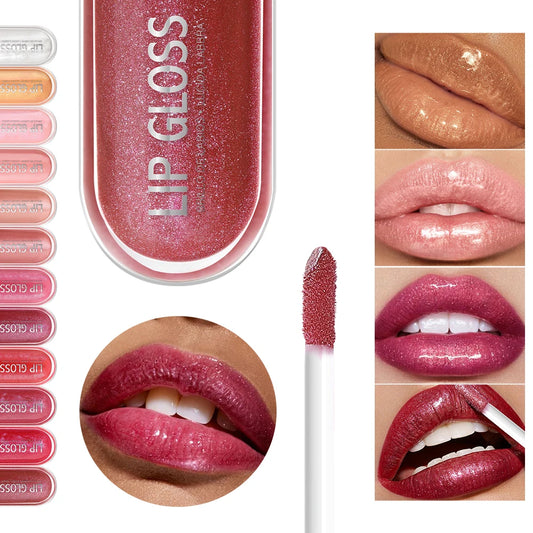 Brillo Labial USHAS 12 Colores Glitter Hidratante y Duradero