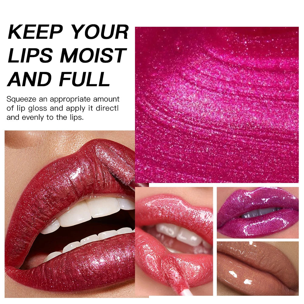 Brillo Labial USHAS 12 Colores Glitter Hidratante y Duradero