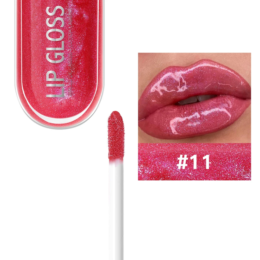Brillo Labial USHAS 12 Colores Glitter Hidratante y Duradero