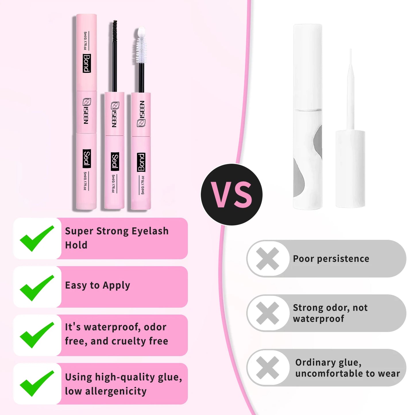 Kit Extensiones de Pestañas DIY | Bond & Seal 10ml + Removedor 5ml + Pinzas y Rizador