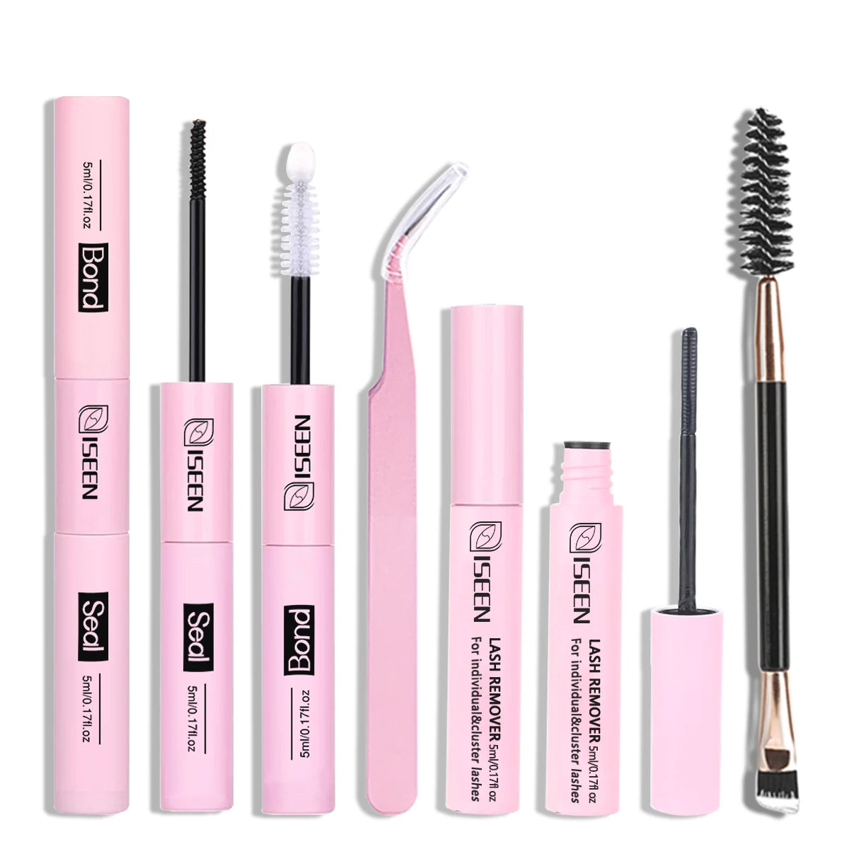 Kit Extensiones de Pestañas DIY | Bond & Seal 10ml + Removedor 5ml + Pinzas y Rizador